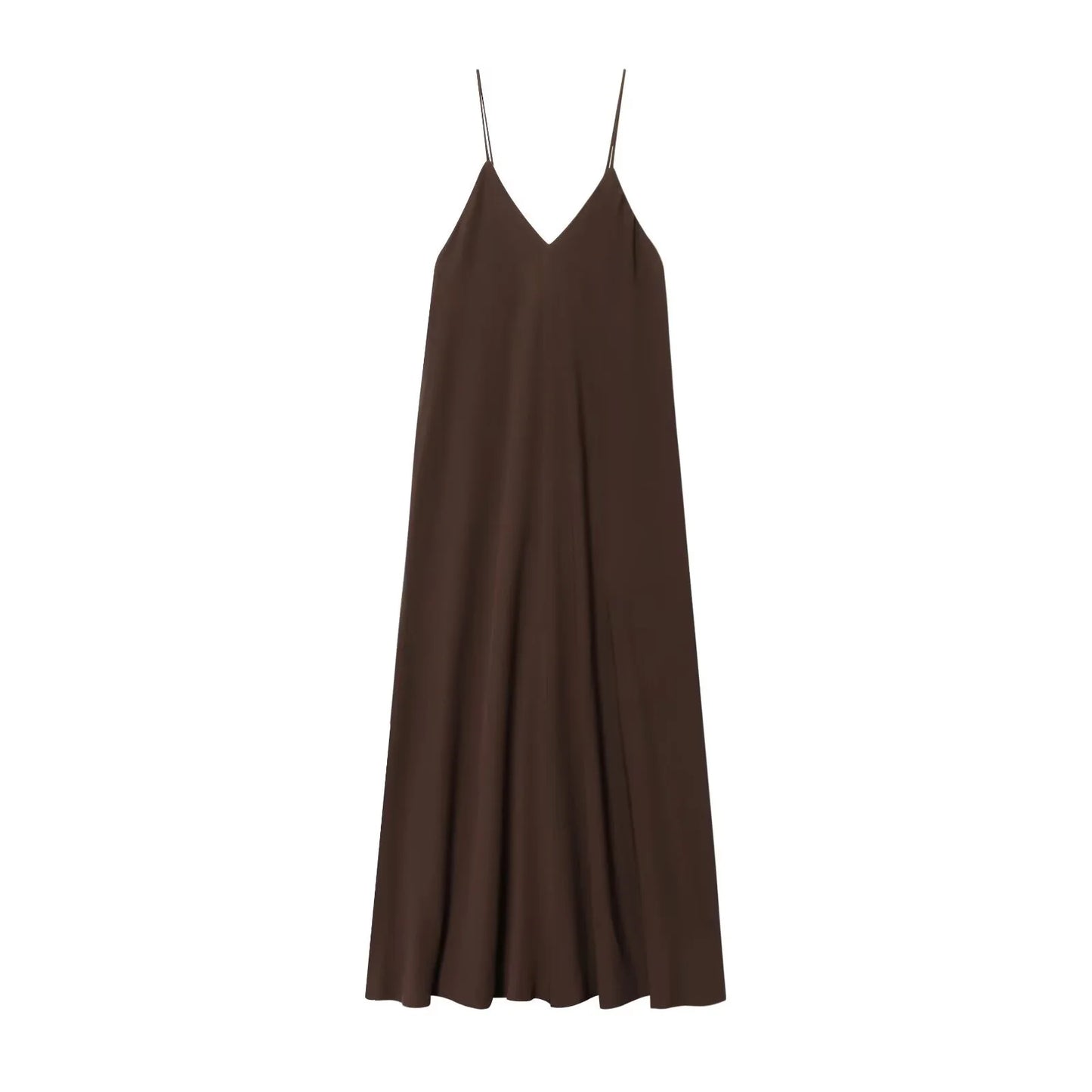 Women's V-Neck Backless Camisole Maxi Dress - Casual Vacation Style