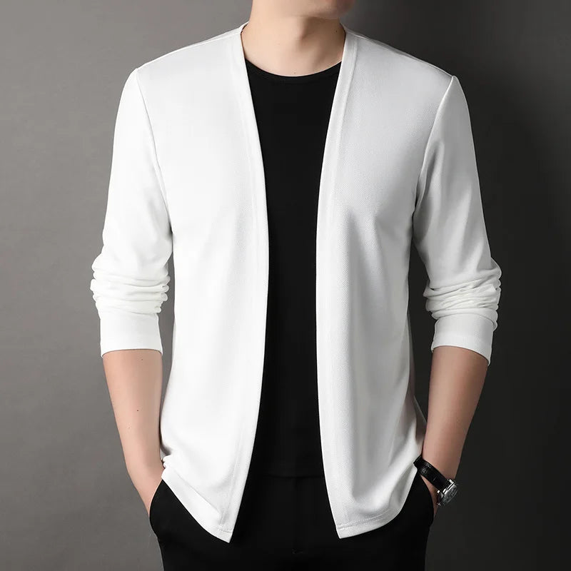 V-Neck Knitted Cardigan - Men's Casual Slim Fit Sweater Jacket