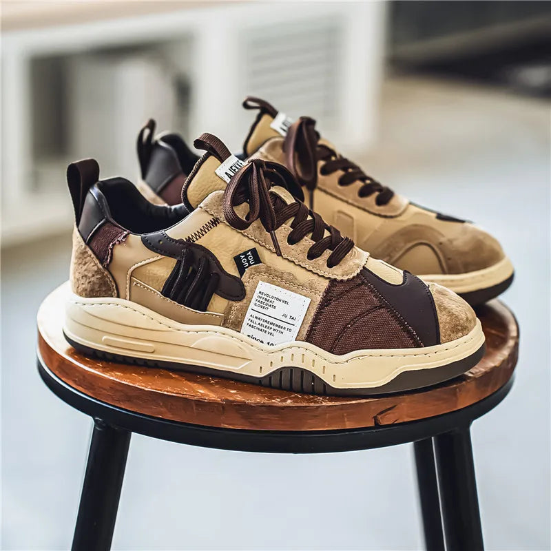 Men's Casual Platform Lace Up Comfortable  Sneakers