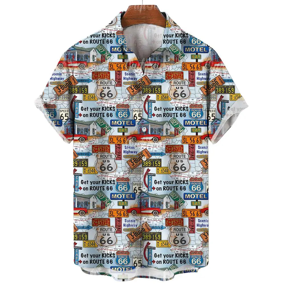 Vintage Men's Short Sleeve Summer Shirt