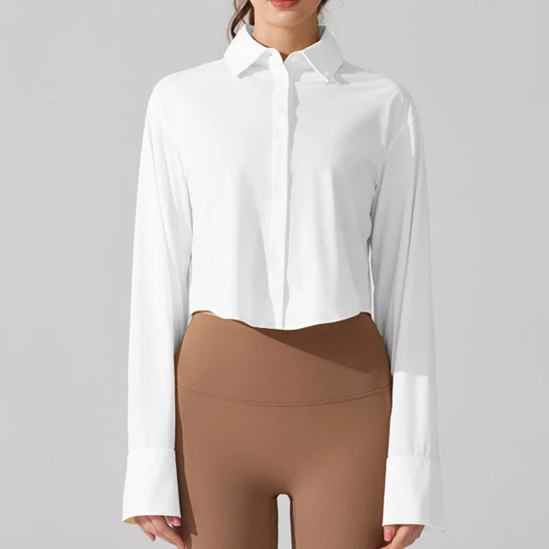 Women's UPF50+ Long Sleeve Yoga Shirt - Quick Dry Sun Protection Top