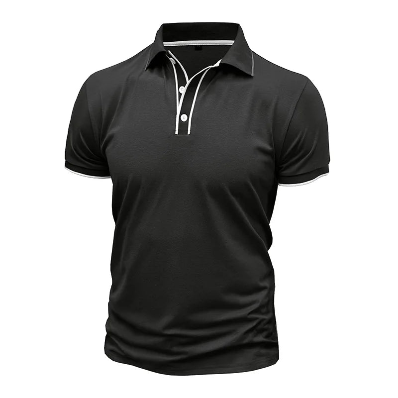 Men's Summer Smart Casual  Turn Down Collar Short Sleeve Polo Shirt