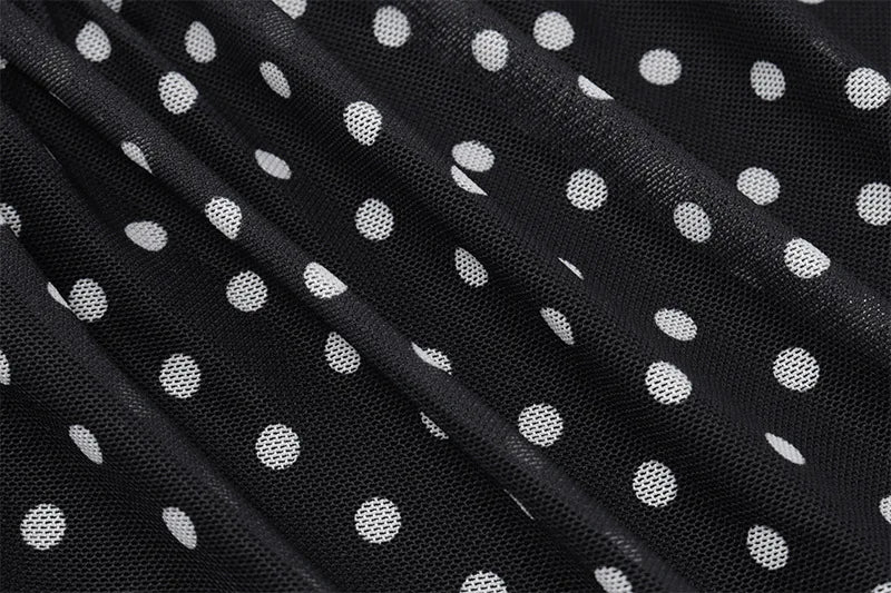 Women's Summer Boho Polka Dot Split Dress - V-Neck Backless Holiday Dress