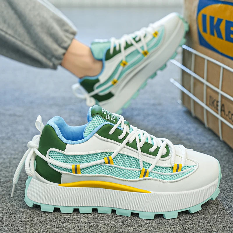 Men's Lightweight Platform Sneakers - Breathable Running Shoes