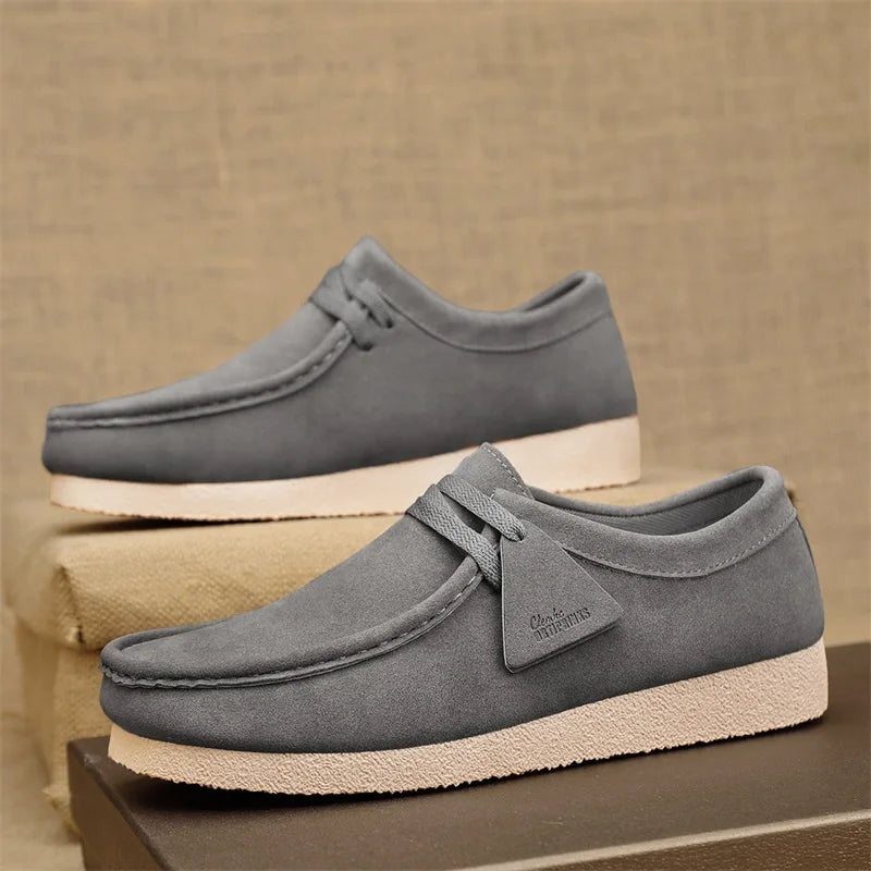 Men's Casual Suede Slip On Comfortable  Platform British Shoes