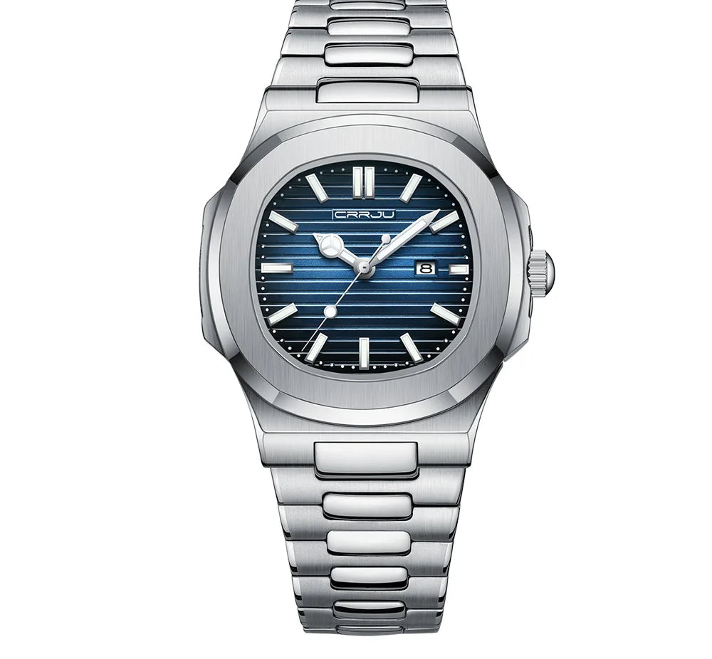 Men's Sports Watch - Square Dial Waterproof with Luminous Date Display