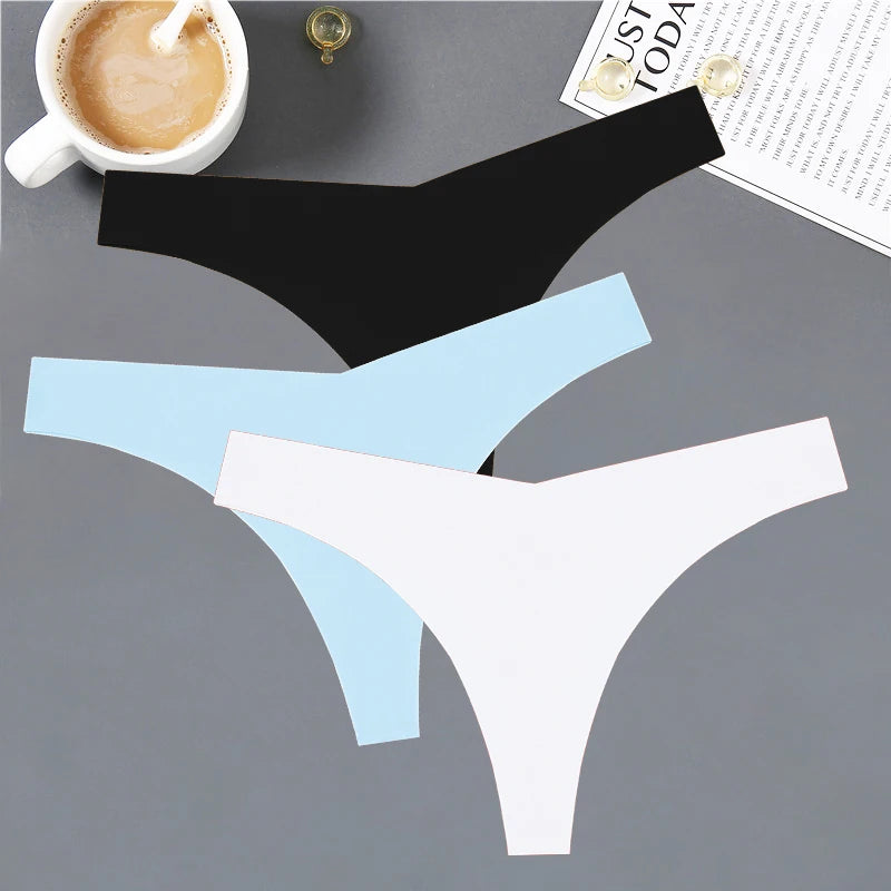 Women's Seamless V-Shaped Thong - Low Waist Soft Underwear