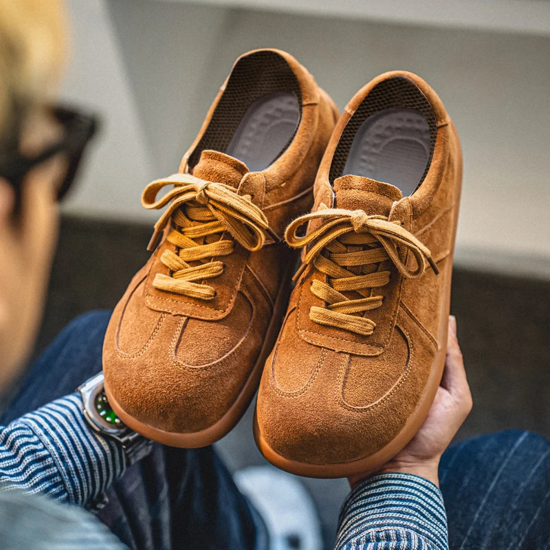 Men's Suede Leather Lace-up Flat Shoes