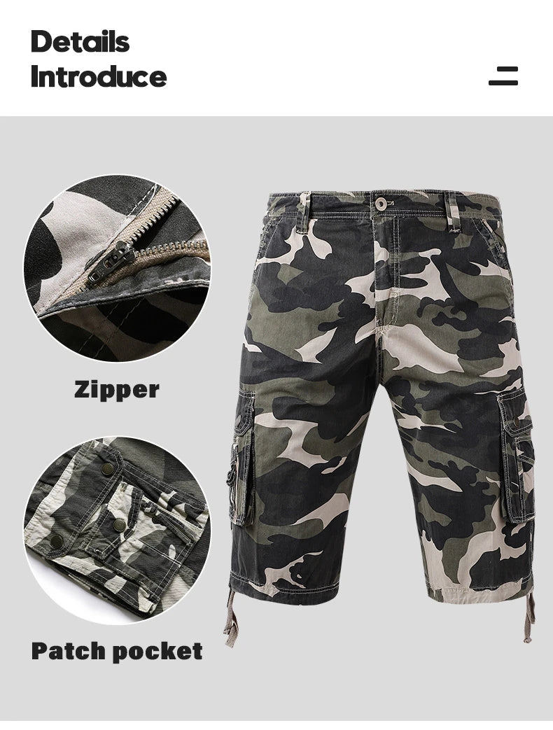Men's Summer Camouflage Cargo Cotton Military  Casual Shorts