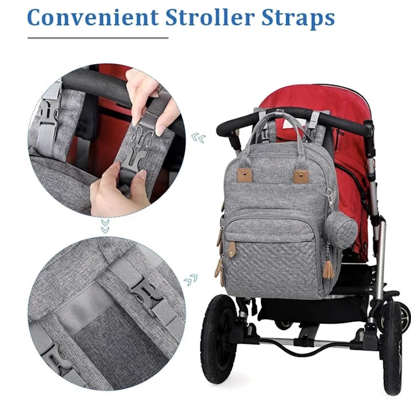 3-Piece Parent Bag Set - Large Capacity Waterproof Nappy Bag