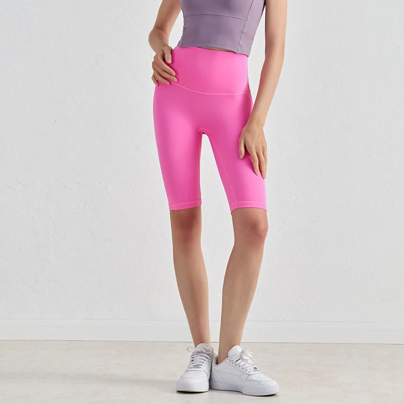 High Waist Gym Shorts 2-Pack - Women's Yoga Cycling Shorts with No T-Line