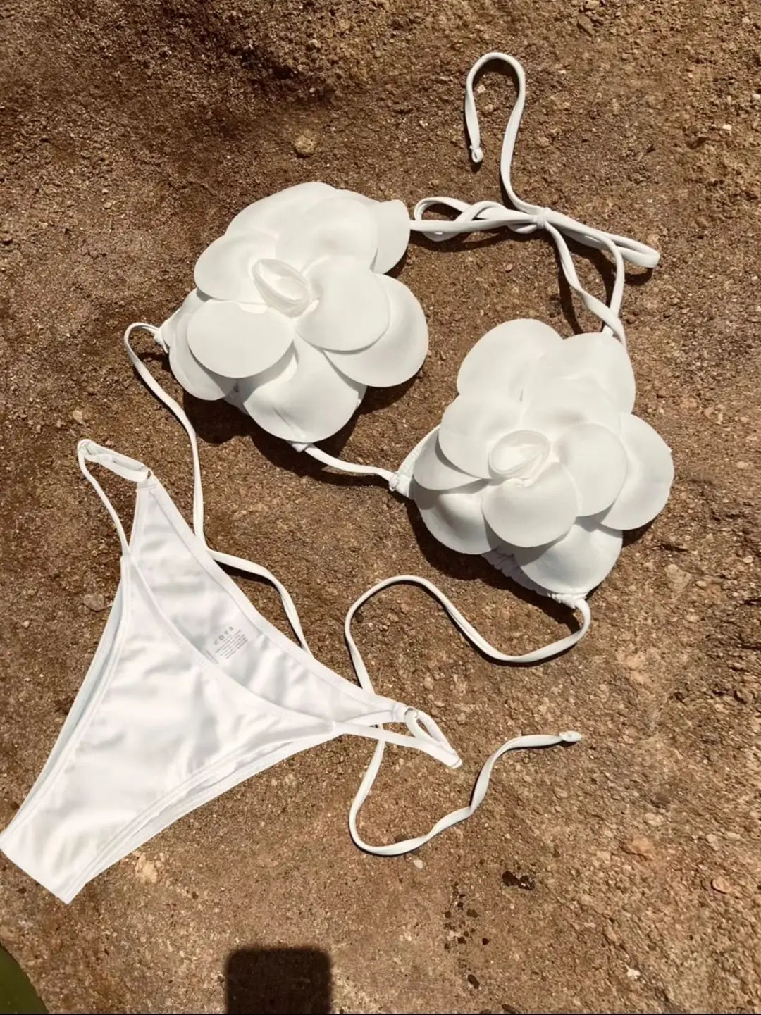 Women's 3 Piece Mesh Halter Bikini Set with Skirt