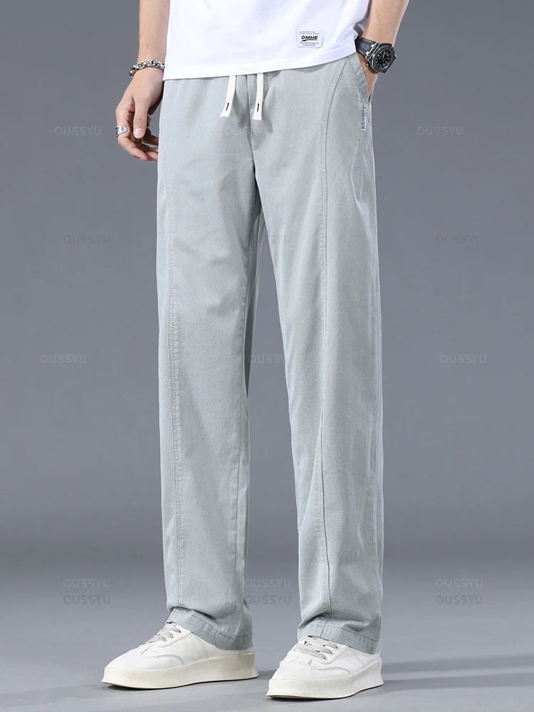 Men's Lyocell Wide Leg Casual Trousers | Lightweight Summer Pants M–5XL