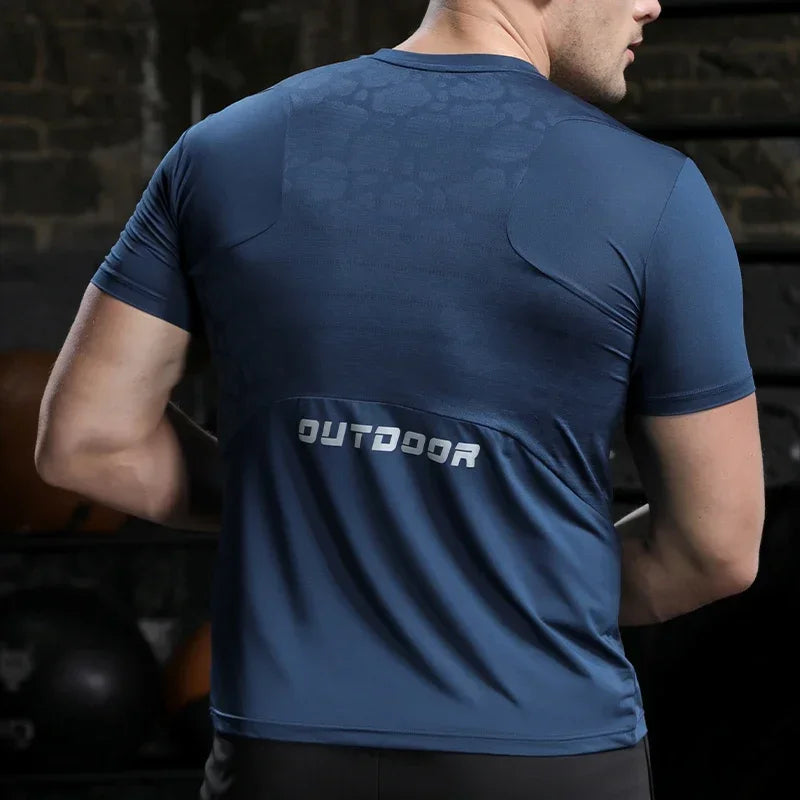Men's Running Compression Dry Fit Short Sleeve Sport  Gym Fitness Jogging Sweatshirt Athletic T-Shirt Top