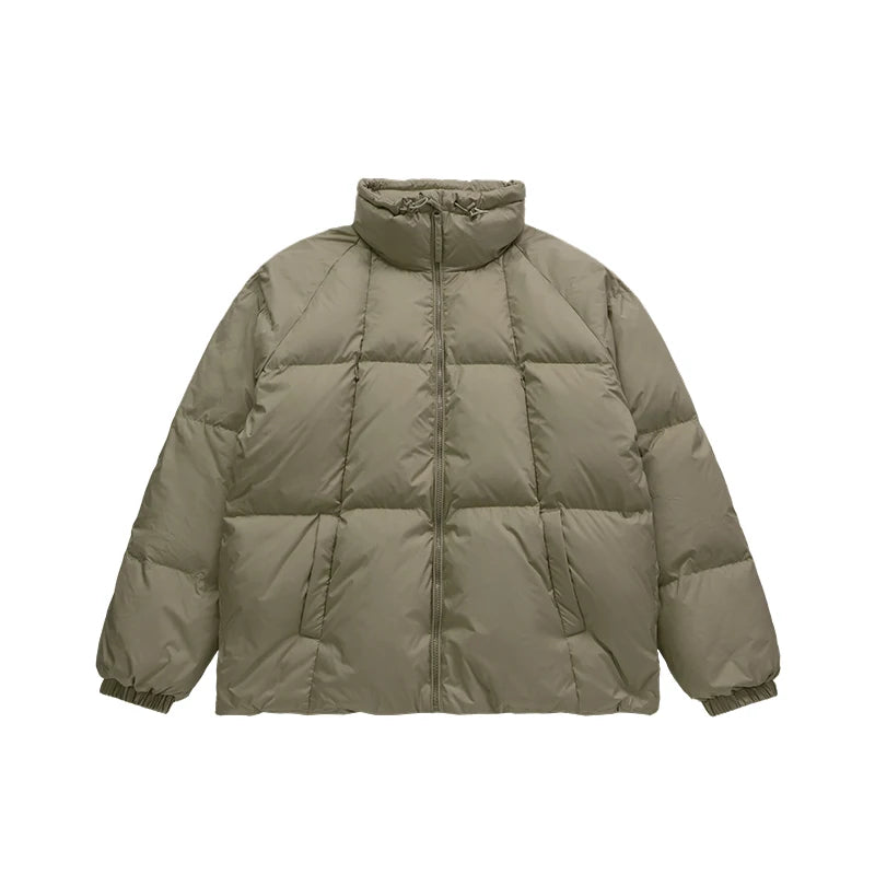 Minimalist Down Jacket Unisex - 90% Down Fill High Collar Winter Outerwear