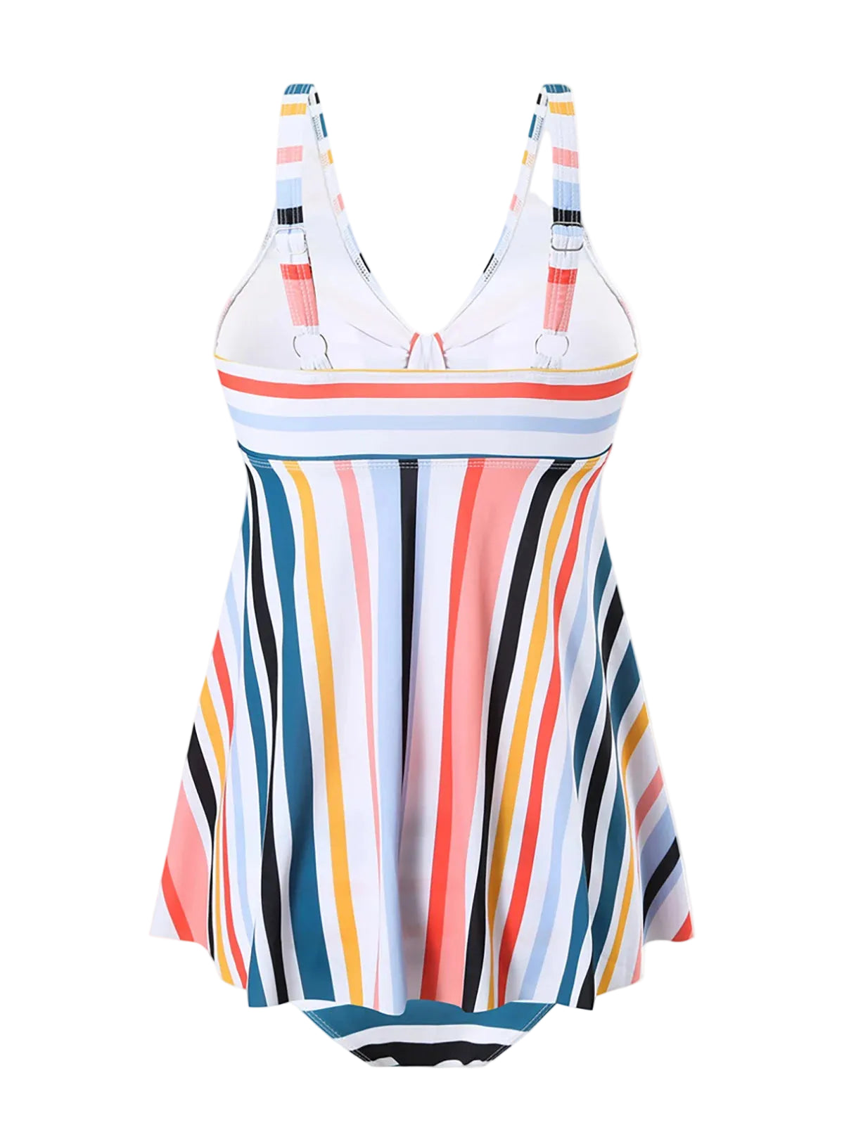 Women's Rainbow Stripe V-Neck Bikini Set - Padded Two-Piece