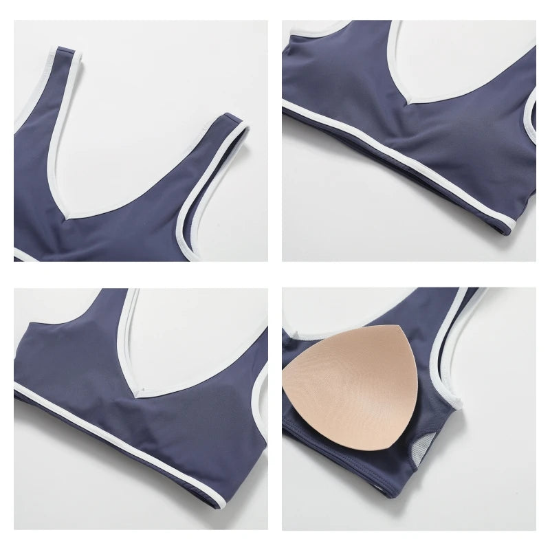 Women’s Casual Yoga Top Running Underwear Breathable Workout Brassiere Fitness Quick-Dry Gym Push up Sports Bra