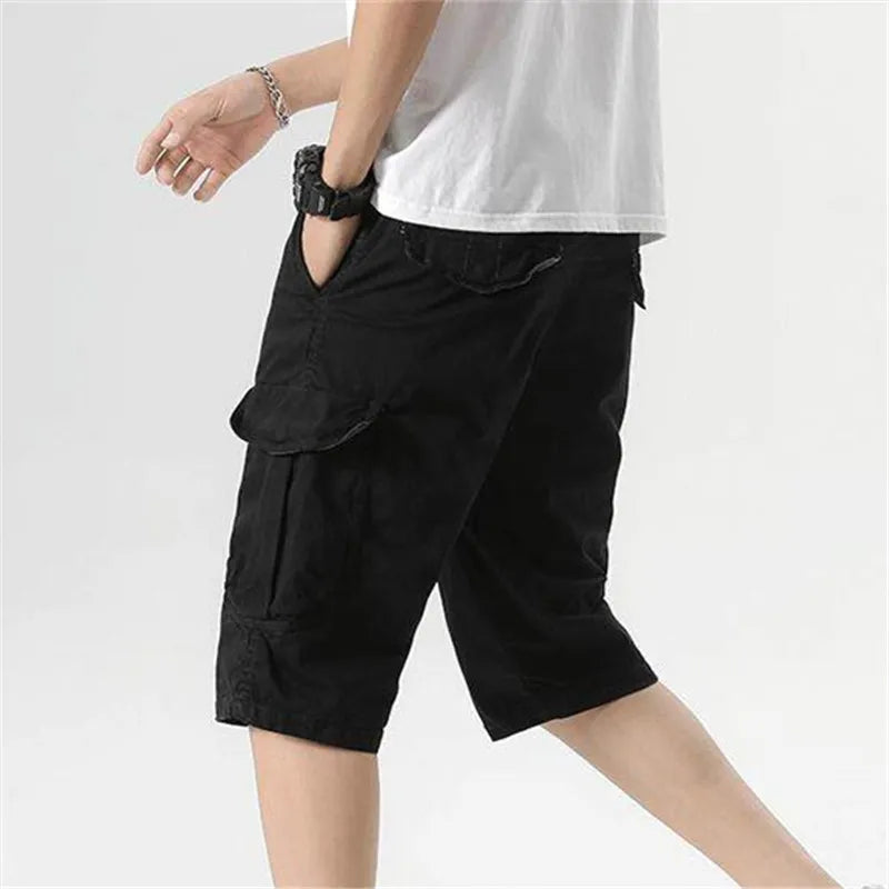 Men's Cargo Summer Cotton Multi Pocket Loose Causal Shorts