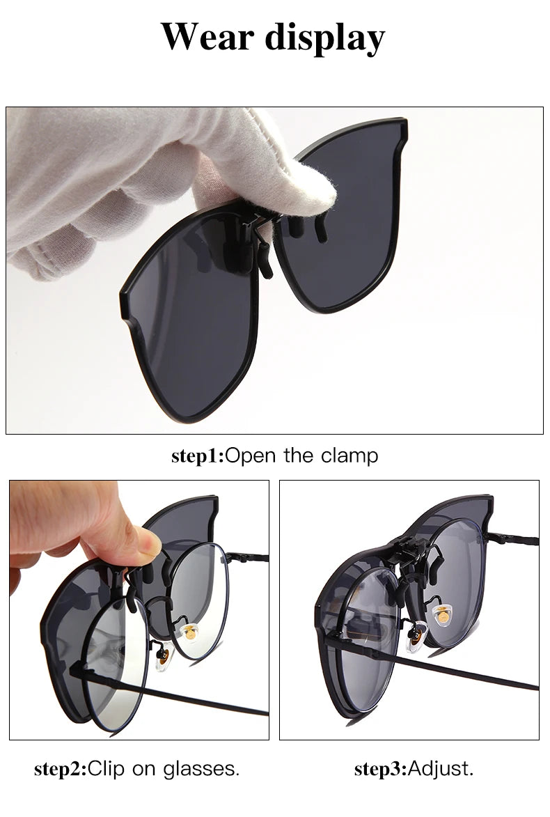 Unisex Polarized Clip Sunglasses
