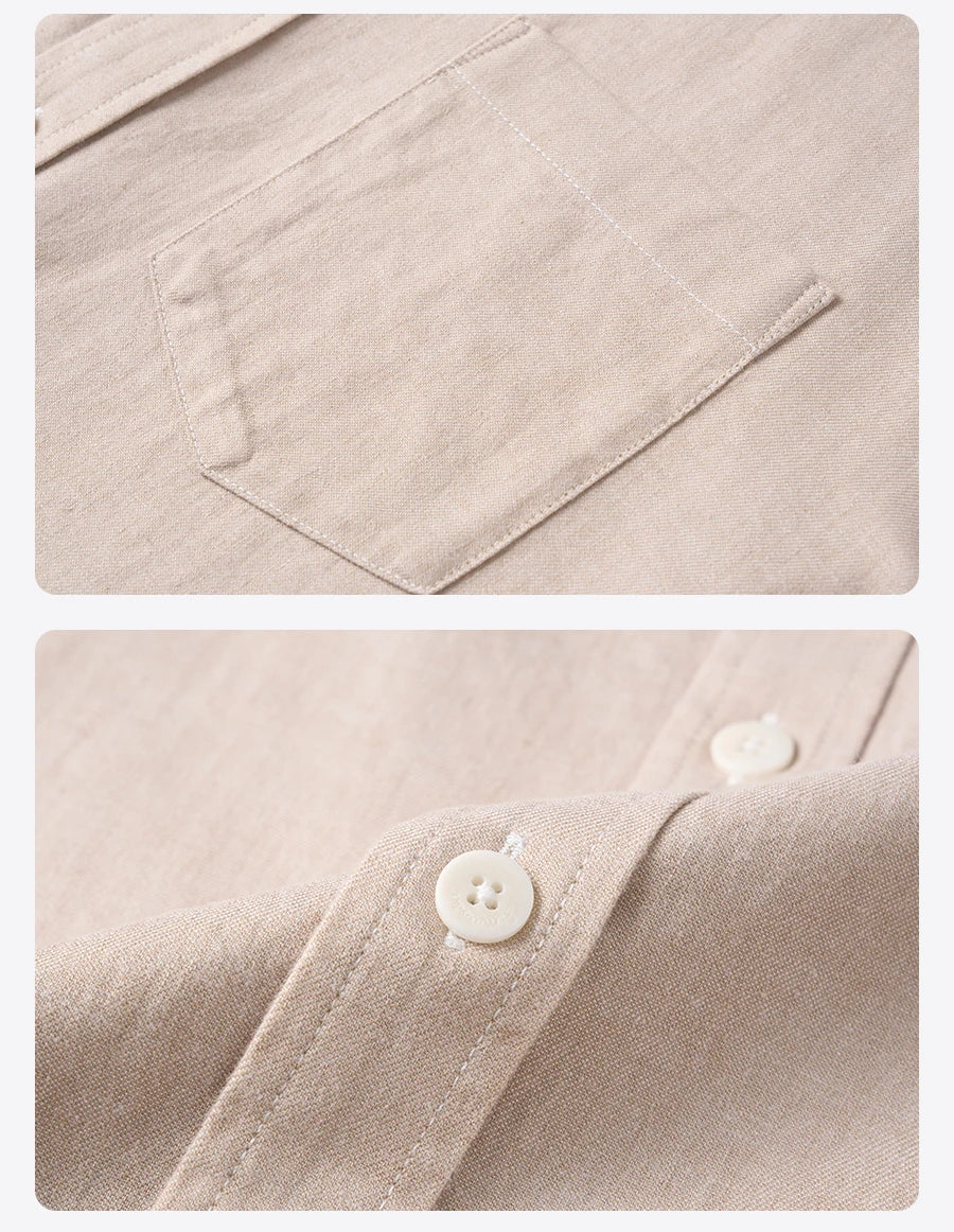 Linen Cotton Blend Shirt - Breathable Casual Shirt for Men
