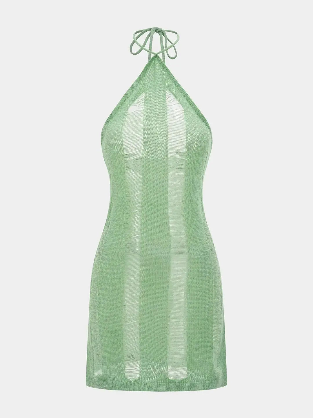 Women's Knit Cut Out Tie-Back Sleeveless Mini Dress