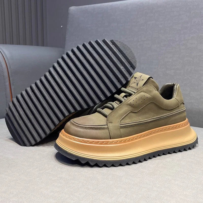 Men's Casual Platform Comfortable Skateboard Sports Shoes Lace Up Sneakers