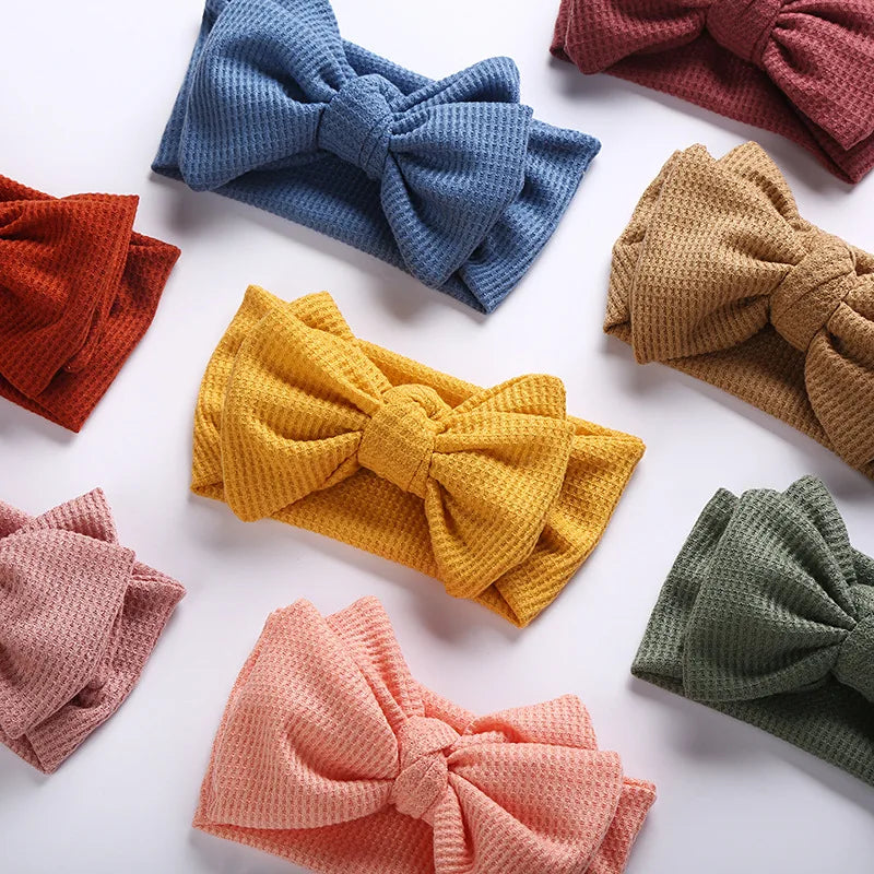 Infant Baby Girl Bow Headband Cute Stretch Bowknot Sweat Hair Bands Clothing Accessories