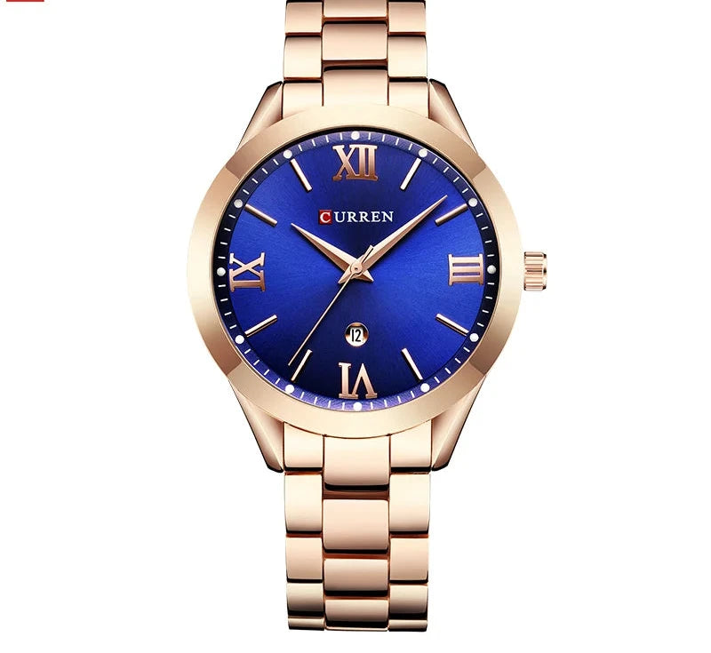 Gold Steel Bracelet Watch for Women - Elegant Ladies Wristwatch