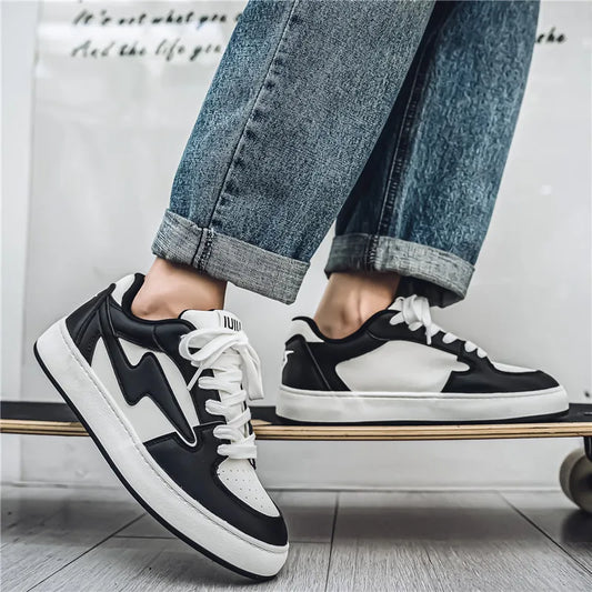 Men's Casual Sneakers Lightning Design Platform Skateboard Shoes Tennis Sports Shoes Outdoor Comfortable Vulcanized Sneakers