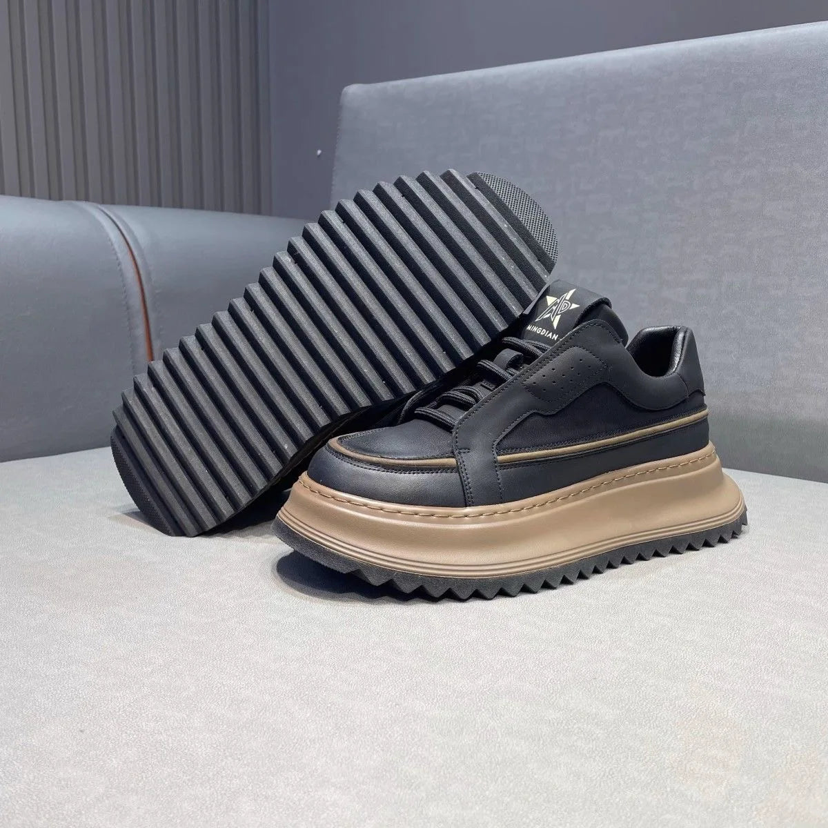 Men's Casual Platform Comfortable Skateboard Sports Shoes Lace Up Sneakers