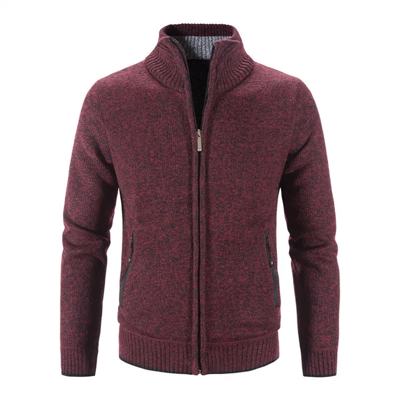 Men's Cardigan Sweater Jacket - Thicken Warm Zipper Knit
