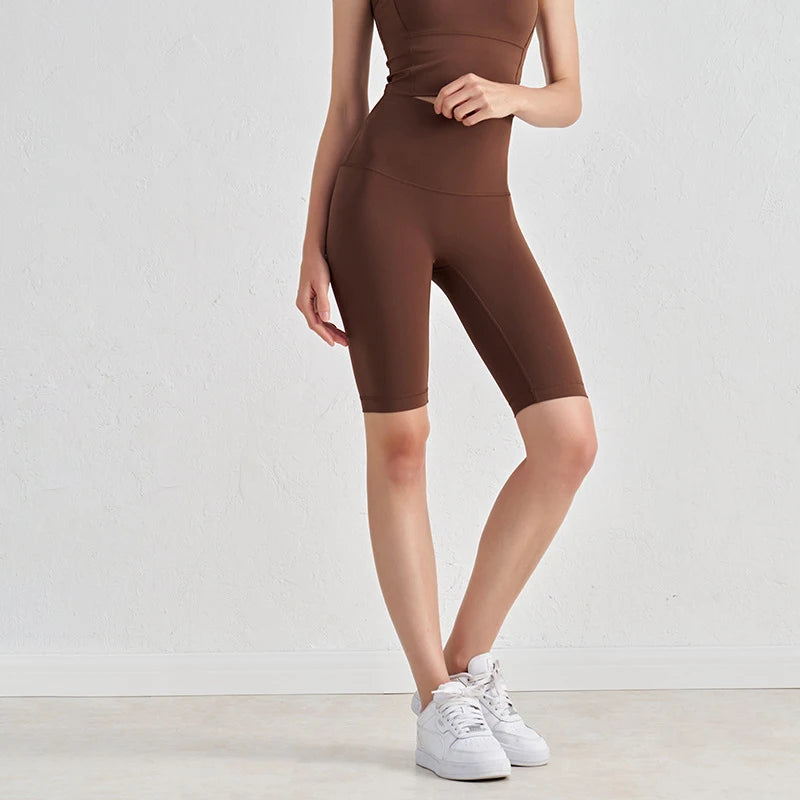 High Waist Gym Shorts - Women's Yoga Cycling Shorts with No T-Line