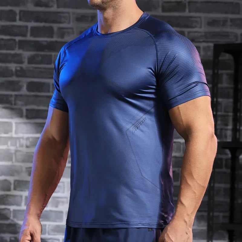 Men's Short Sleeve Breathable Gym Fitness Muscle Fit Shirt Yoga Running T-shirt