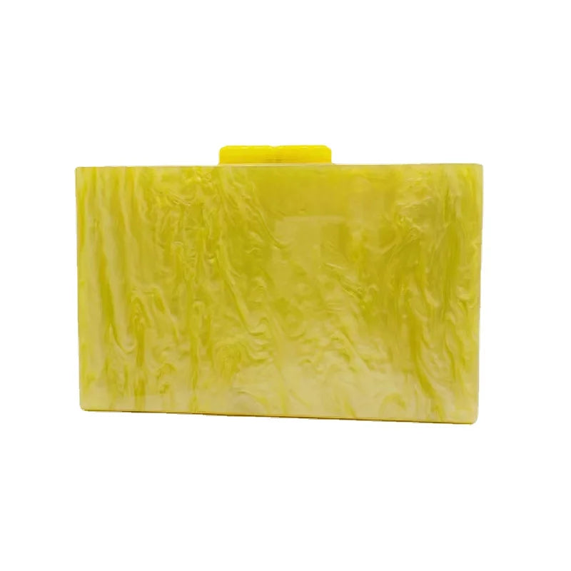 Yellow Pearl Acrylic Ladies Handbag - Casual Crossbody Shoulder Bag Wallet