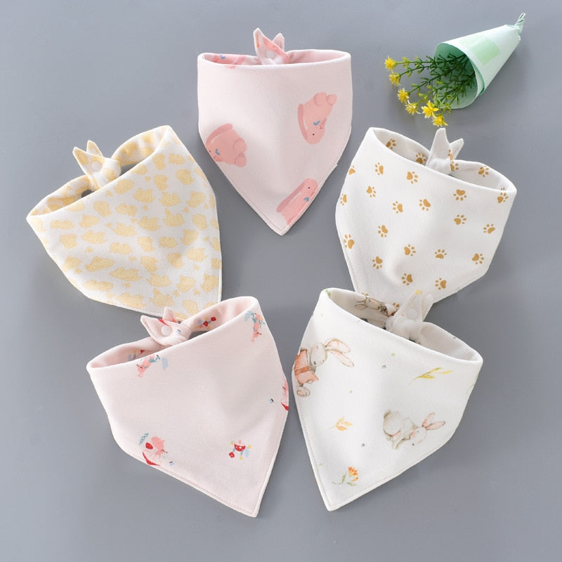 5Pcs/Set Cotton Baby Bibs