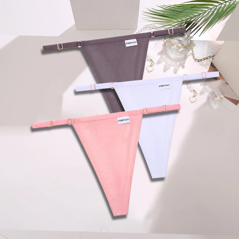 Women's Cotton Thong Underwear 3-Pack