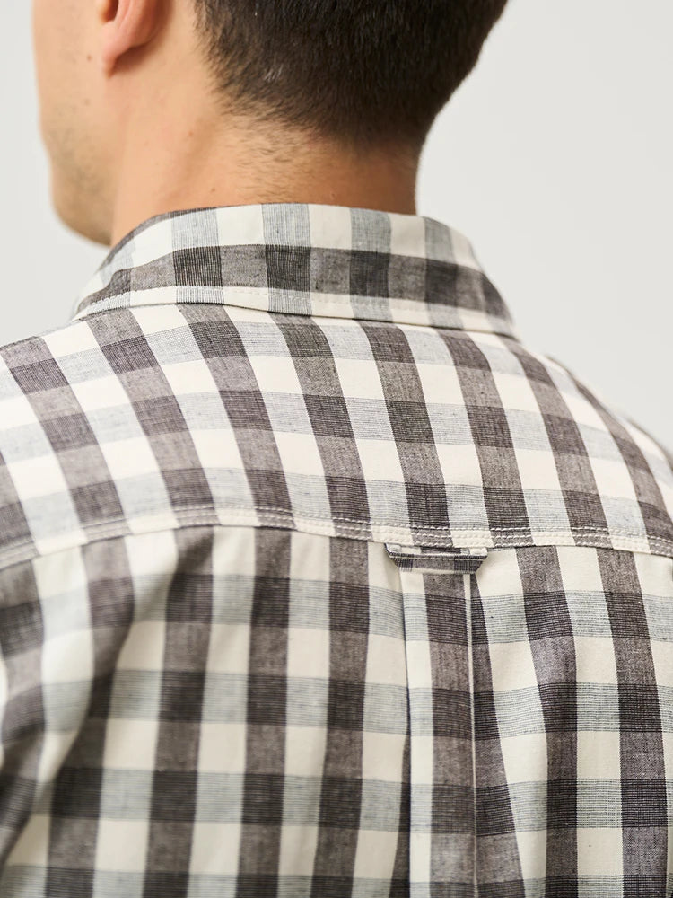 Oversized Linen Cotton Plaid Shirt - Casual Relaxed Fit