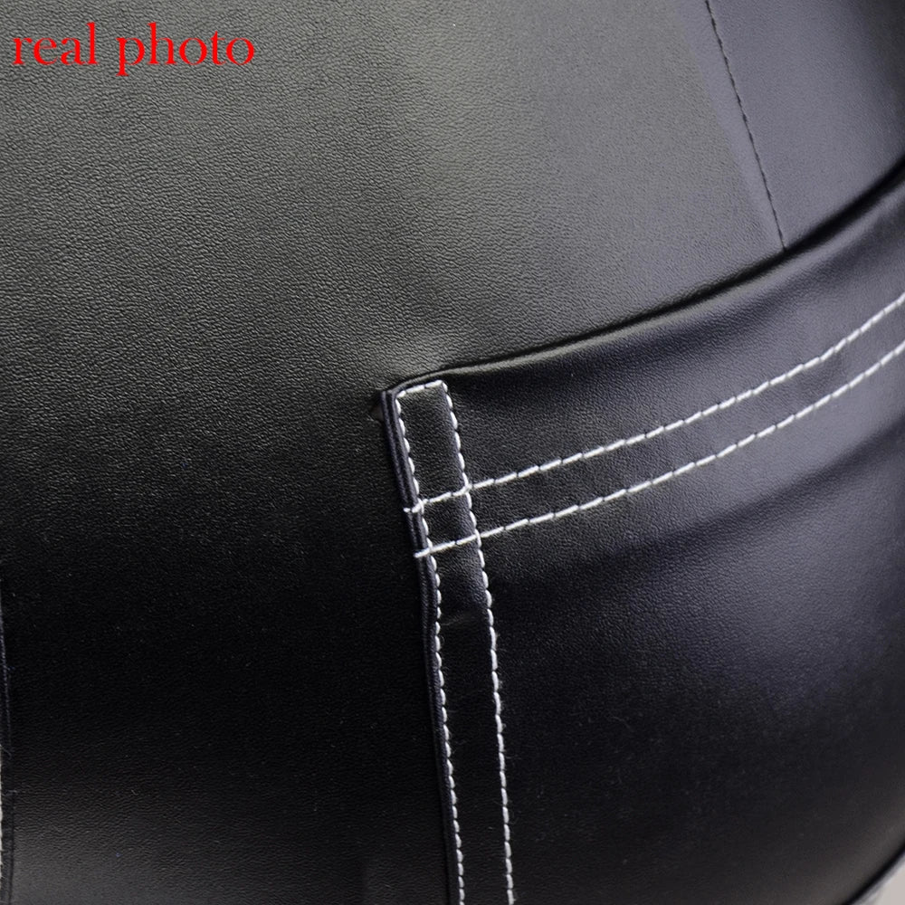 Women's Chic PU Leather High Rise Skinny Pencil Trousers