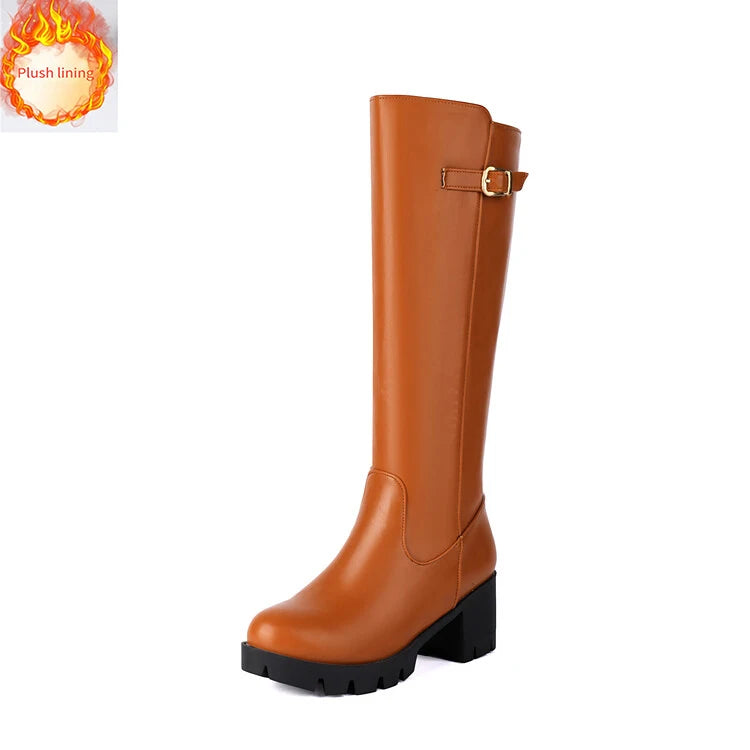 Faux Suede Ankle Boots - 5cm Flat Heel with Belt Buckle Detail