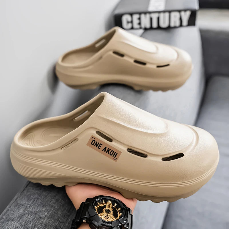 Men's Summer Slippers Platform Sandals Casual Soft Sandals Breathable Clogs Flip Flop Crocs