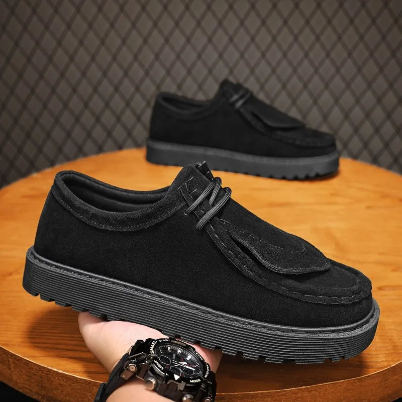 Men's Casual Platform Sneakers - Lace-Up Tennis Sports Shoes