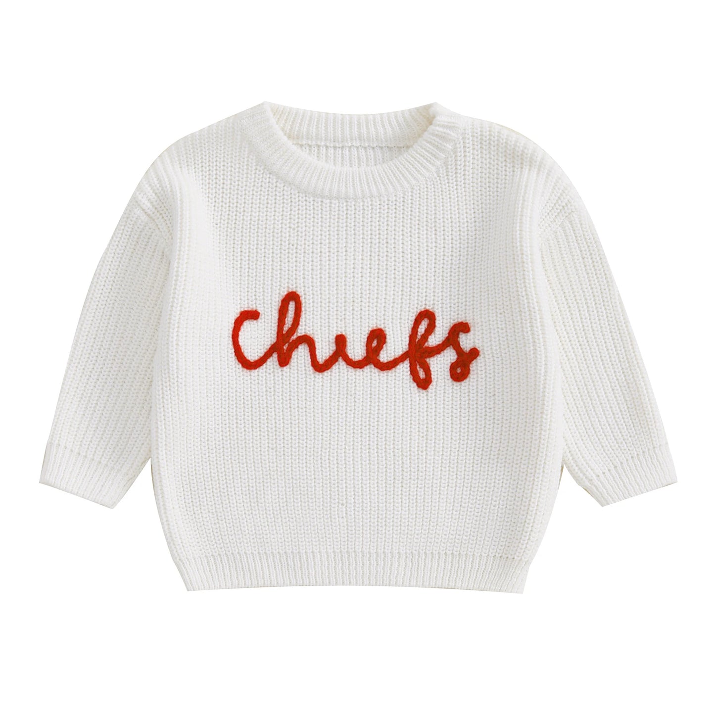 0-3Y Autumn Winter Baby Boys Girls Knit Sweater  Letter Embroidery Crew Neck Long Sleeve Pullover Top