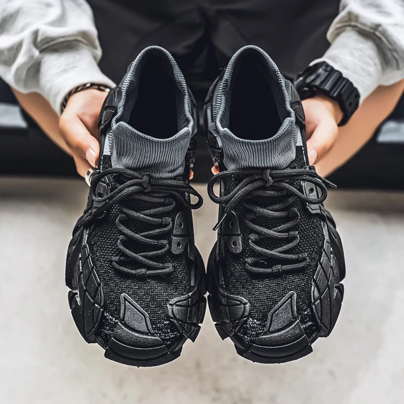 Men's Sports Mesh Sneakers Slip On Comfortable Lace Up Sneakers