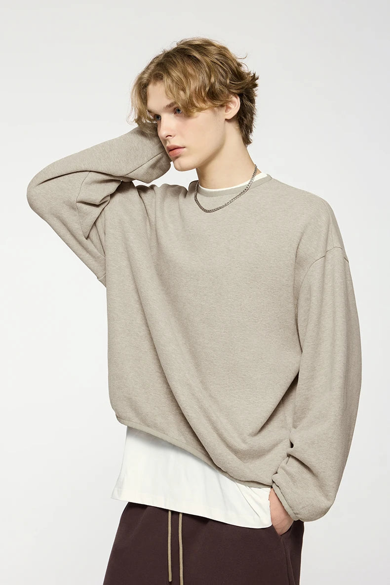 Men's Premium 365gsm Fleece Cropped Pullover Sweatshirt