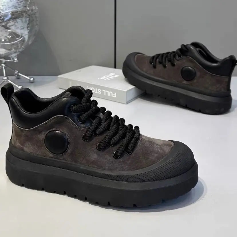 Men's High Top Platform Sneakers - Casual Skateboard Shoes