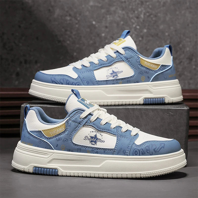 Men's Casual Versatile Platform Skateboard Lace Up Sneakers