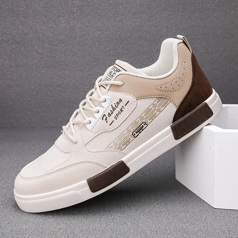 Men's Casual Flat Sneakers - Simple Design Trainers