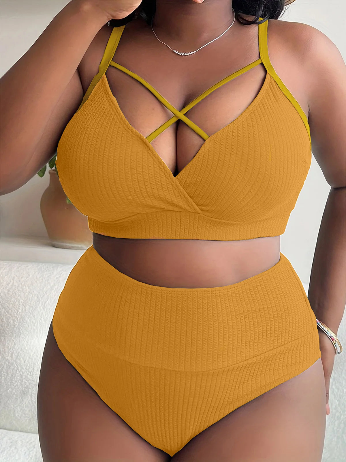 Ribbed Bikini Set Plus Size