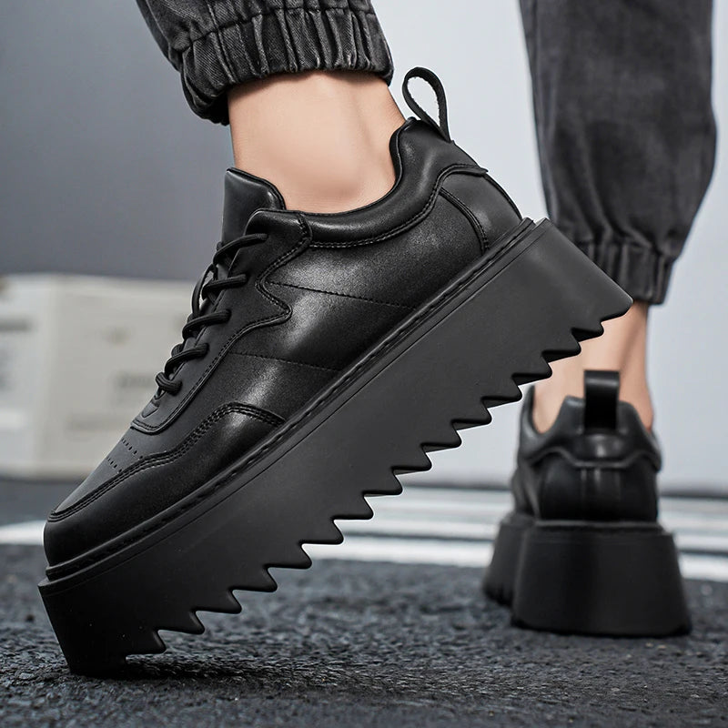 Men's Platform Vulcanized  Lace Up Sneakers