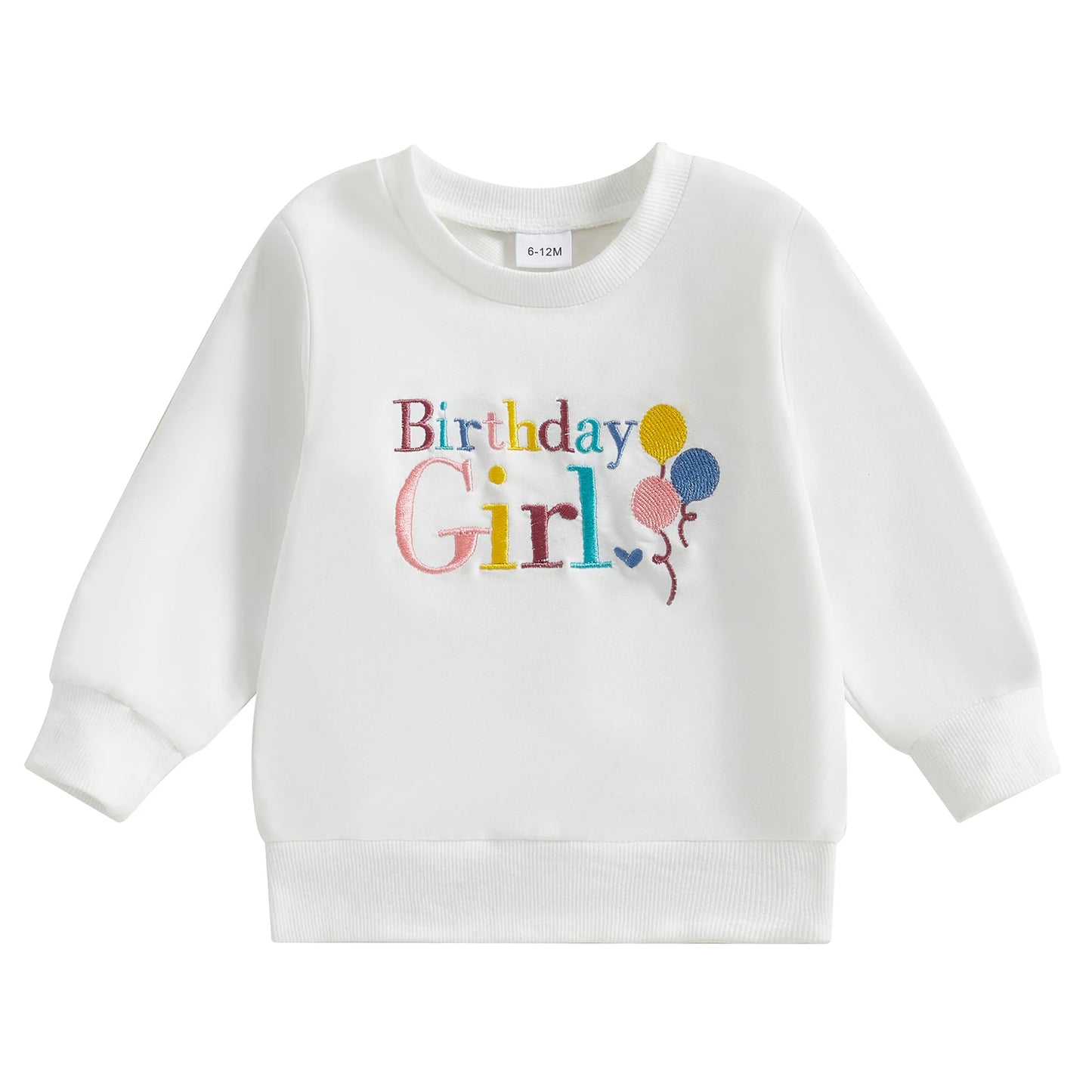 0-4Y  Kids Girls Boys Birthday Sweatshirt T- Shirt Letter Embroidery Long Sleeve Pullover Autumn Top